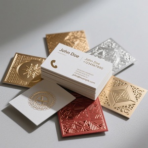 Custom Luxury Black <b>Embossed</b> VIP Business <b>Card</b> Art Paper with Gold Foil Stamping Logo Visiting <b>Card</b> Printing - Product Image 2
