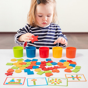 Juguetes Educativos de Madera para Bebés, Copas de Clasificación de Colores y Formas, Juguetes de Entrenamiento para el Desarrollo Cognitivo Infantil - Product Image 1