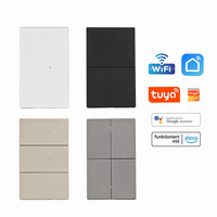 Interrupteur mural intelligent WiFi étanche en verre (1/2/3/4 voies) avec télécommande, application et commande vocale, minuterie pour maison connectée