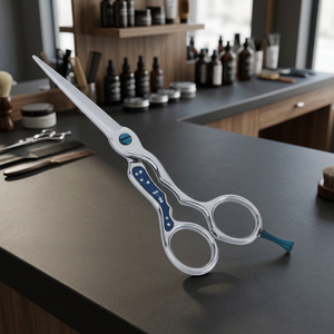 Professional Stainless Steel Hair Cutting Scissors Right-Handed Barber Shears with Blue <b>Handle</b> - Product Image 3