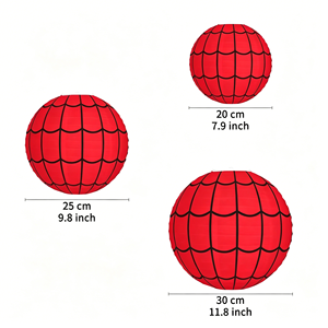 Lanterna di Carta Fai-da-Te a Tema <span class=keywords><strong>Spiderman</strong></span> con <span class=keywords><strong>Ragnatela</strong></span> Rossa D116 - Decorazione per Feste di Compleanno - Product Image 4