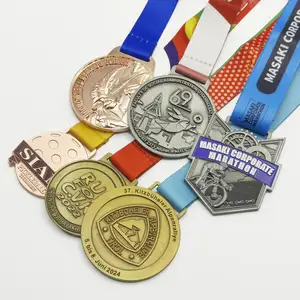 Aangepaste Logo Leeg Zinklegering 3D Gewichtheffen Gold Award Medailles Metalen Sport Custom Medaille Medailles Toetsen