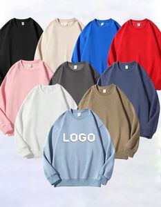 Wholesale 350GSM Crew Neck Unisex 100% Cotton Oversized Sweatshirt Embroidered Crewneck Men Blank O Neck Sweatshirt Hoodie - Product Image 1