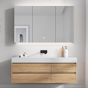 Simple smart bathroom cabinet integrated basin countertop bathroom cabinet combination washbasin basin washbasin - Product Image 1