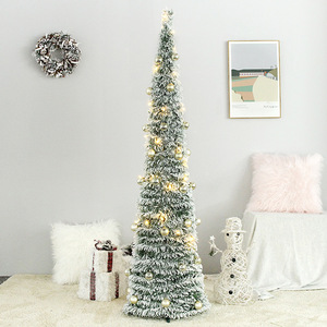 Arbre de Noël floqué de neige pré-éclairé populaire de 6 pieds avec lumière LED chaude - Product Image 4