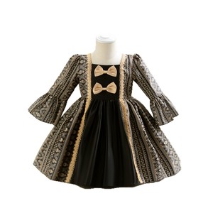 Abito da <span class=keywords><strong>Cerimonia</strong></span> per Bambina Stile Principessa con Fiocco e Gonna in Tulle, Maniche Lunghe, per Primo Compleanno, Disponibile - Product Image 5