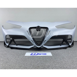 Parachoques Delantero de Fibra de Carbono Parcial GTAM 3K/6K/12K, Tejido Liso/Sarga/Forged, Nuevo para Alfa Romeo Giulia 2016-2023, Fijación con Tornillos, Protección UV - Product Image 1
