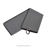 Serviette de golf en microfibre gaufrée de qualité supérieure avec mousqueton, serviette absorbante pour le nettoyage des clubs de golf, accessoires de golf portables