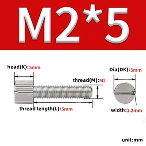 304 thép không gỉ M2 M2.5 M3 M4 M5 <span class=keywords><strong>M6</strong></span> x 5mm đến 50mm Chiều dài sợi tay điều chỉnh dòng bu lông có rãnh đầu vít ngón tay cái - Product Image 4