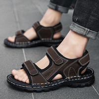 Chaussons de luxe pour hommes, confortables, doux, en cuir, sandales plates, tongs, chaussures décontractées, sandales antidérapantes pour hommes