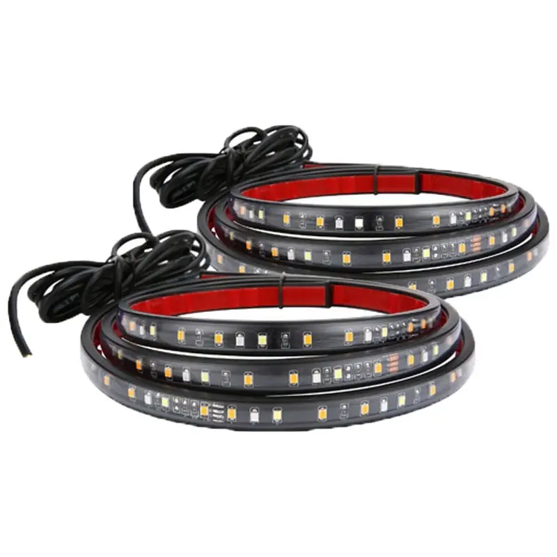 Tira de led para caminhão, lâmpada com sinal de seta e marcador lateral de aviso, para offroad, atv, 12v/24v