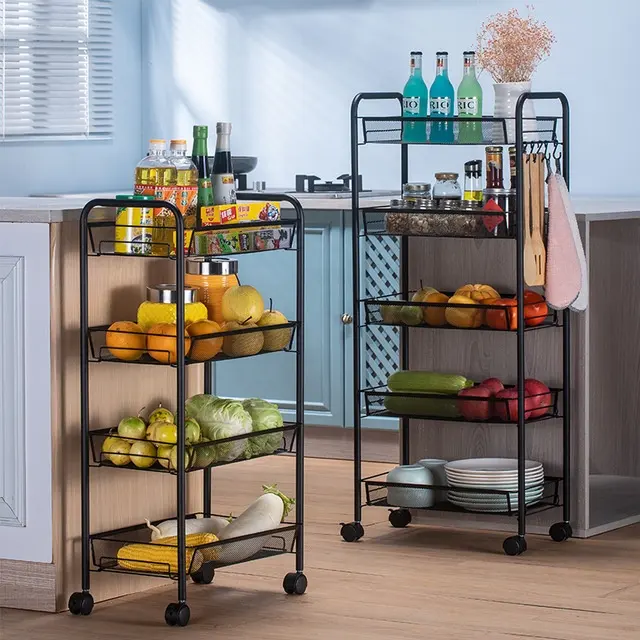 Hot Sales 4 Layers Shelves Kitchen Organizer Storage Rack Kitchen Fruit and Vegetable Rack