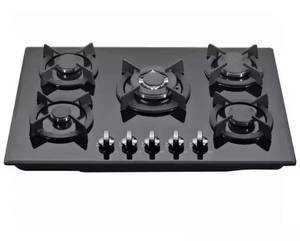 Appareil ménager en verre noir trempé à 5 brûleurs cuisinière à gaz et à induction électrique - Product Image 3