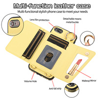 Pour Apple 14 Pro Max Style japonais poche à monnaie bandoulière étui en cuir pour IPhones 15 Plus Phon couverture SE carte portefeuille étui de téléphone
