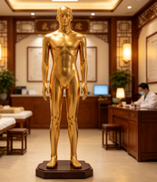 Maniquí de Cobre para Entrenamiento de Acupuntura en Medicina Tradicional China, Modelo de Ciencia Médica con Marcas de Escala Digital y Caracteres Más Claros