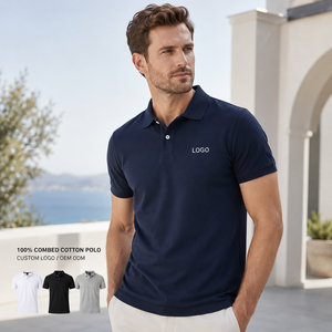 Chemises polo pour hommes, 100% coton peigné, tissu piqué doux au toucher, manches courtes, logo personnalisé, polo décontracté pour le golf, fournisseur - Product Image 3