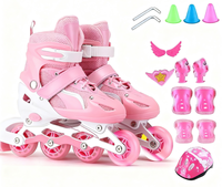 Patin à Roues Alignées Rose Professionnel pour Adultes et Enfants