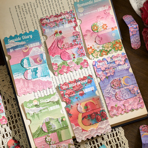Wholesale Chinese Style Butterfly Bookmarks Bamboo Student Bookmarker Clip with Offset Printing Promotional Paper Bookmarks