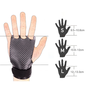 Gants de sport en cuir et fibre de carbone personnalisables 2026 avec logo, 3 trous pour la paume, idéaux pour l'haltérophilie, le CrossFit, la gymnastique et le fitness haut de gamme - Product Image 4