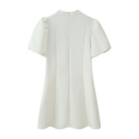 SHENZHU Robe Courte Simple et Tendance pour Femme, Manches Bulles Courtes, Collection Été 2026, Robe Mini Unie, Vestidos Femme, Robe Mujer