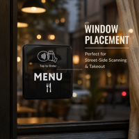 Menu de table intelligent NFC pour la commande en restaurant, carte de menu NFC en acrylique imperméable, étiquette personnalisée pour les avis sur les réseaux sociaux avec dos adhésif