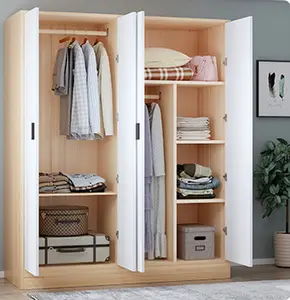 Big Storage Modern Wooden Storage Wardrobe Multi-functional Simple Wooden Cupboard Bedroom Wardrobe