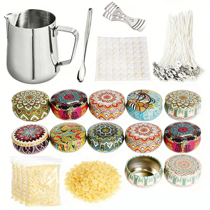 Kits de fabrication de bougies DIY en gros, emballage en pot, récipient métallique vide de luxe avec couvercle, logo personnalisé pour la cire de soja et l'affichage d'aromathérapie - Product Image 1