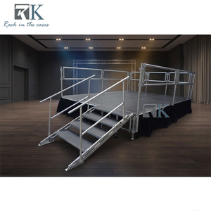 Plateforme de scène de 750 kg/m² avec garde-corps en aluminium argenté pour la sécurité - Product Image 5