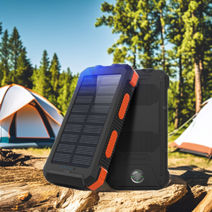 Banque d'alimentation <span class=keywords><strong>solaire</strong></span> double USB 20000mAh avec écran LED, <span class=keywords><strong>chargeur</strong></span> de <span class=keywords><strong>batterie</strong></span> étanche, <span class=keywords><strong>chargeur</strong></span> externe <span class=keywords><strong>portable</strong></span> pour téléphone mobile, OEM 300G - Product Image 2
