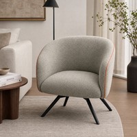 Fauteuil de salon pour chambre à coucher, revêtement en tissu, siège rembourré, dossier arrondi, fauteuil pour salon, coin lecture, bureau, décoration de salon