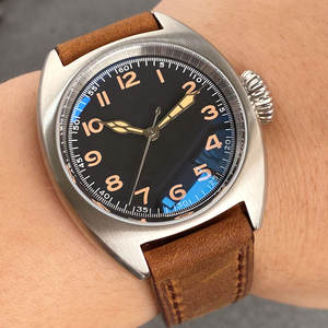 Tandorio NH35 PT5000 jam tangan mekanis <span class=keywords><strong>Pilot</strong></span> gerakan otomatis untuk pria 20bar jam tangan tahan air tali kulit 36mm - Product Image 6