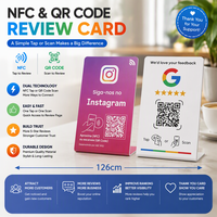 Support de table NFC en PVC | Carte NFC Google Good Review personnalisée, carte WhatsApp en PVC, puce NFC, carte de médias sociaux sans contact, carte à tapoter