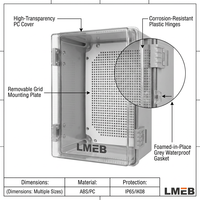 Boîtier de distribution extérieur étanche IP66 en plastique, boîtier électrique anti-pluie pour instruments électroniques, idéal pour les applications industrielles