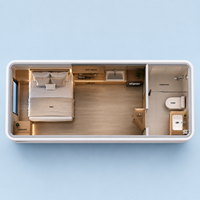 Mini-maison capsule préfabriquée intégrée pour hôtel - Design moderne pour immeuble de bureaux, appartement, villa, usage extérieur et parcs