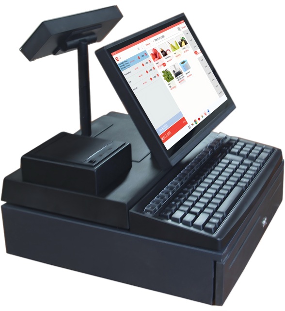 Touch POS Full Billing System POS Cash Register with Keyboard and Cash Drawer Intelliengent   POS  System for Supermarket