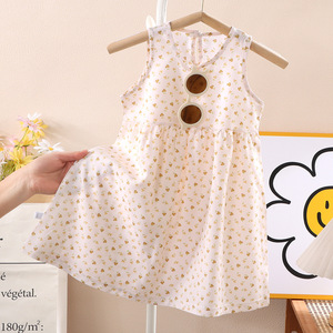 Abiti per Bambine da <span class=keywords><strong>1</strong></span>-10 Anni, Vendita all'Ingrosso, Stile Dolce, Vestiti Senza Maniche, Abito Principessa con Fiori per Bambine - Product Image 6