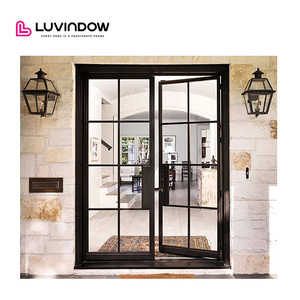 Cửa Kính Bằng Sắt Nguyên Khối Cửa Ra Vào Màu Đen Hai Cửa Trước An Ninh Giá Rẻ Cho Nhà - Product Image 6