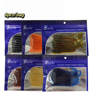 JSFUN 8PCS/SET Señuelo <span class=keywords><strong>de</strong></span> pesca <span class=keywords><strong>de</strong></span> lombriz artificial tipo media luna con cola larga en espiral, cebo blando <span class=keywords><strong>de</strong></span> PVC resistente - Product Image 4