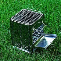 Poêle à bois portable d'extérieur Barbecue à charbon pliable pour le camping en montagne Barbecue en acier inoxydable pour l'arrière-pays