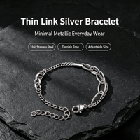 Hochwertiges Handgefertigtes Original-Farbiges Edelstahl-Kettengliederarmband Verstellbares Individuelles Design Trendiger Einfacher Alltagsschmuck
