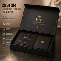 Boîte pliante magnétique au toucher velours doux pour coffret VIP café, boîte magnétique de luxe en papier rigide avec dorure à chaud