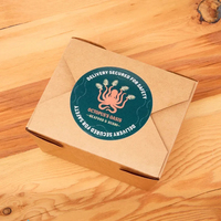 Op maat gemaakte bedrukte fastfood hamburgerdoos stickers Bedankt voor uw bestelling labels Premium beschrijfbare voedselverpakkingszegel stickers