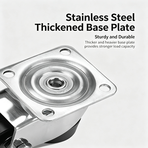 Stainless Steel/Iron/Nylon/<b>Rubber</b>/Polyurethane 125mm Swivel Caster Wheel Total Lock Brake 250kg Capacity Commercial Kitchen Cart - Product Image 3