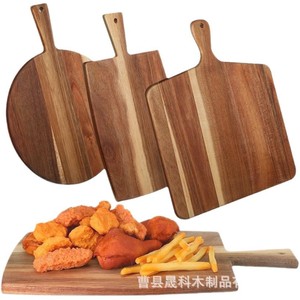 Wooden Deli Board With Handle Rectangle Acacia Cutting Board For <b>Kitchen</b> Party Steak Plate - Product Image 5
