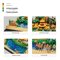 Set Blok Bangunan Struktur Tradisional yang Luar Biasa, Kit Model Arsitektur 3D Canggih untuk Dekorasi Meja Profesional
