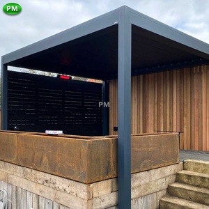 आधुनिक धातु पेगोलिया बायोलिमेटिका छत लाउवर स्वचालित आउटडोर गैज़बो 2-20% डिस्काउंट ब्लैक फ्रिडे पाउडर बालकनी के लिए लेपित - Product Image 2