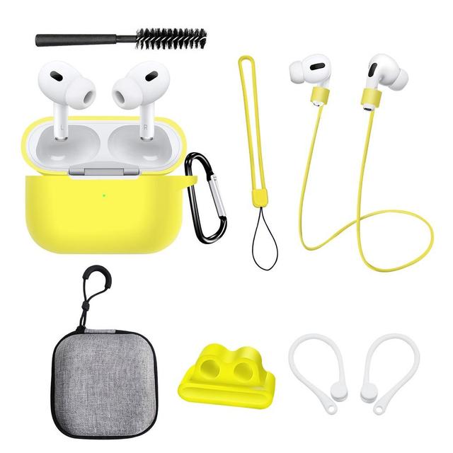 8 In1 Pack Wireless Earphone Accessories Earhook Buckle Carry Bag Anti Lost Strap for Airpods Pro 2 Silicone Protective Cases