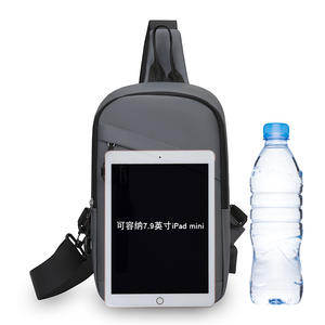 Sac de poitrine pour homme LJD8607, petit sac léger en PU, sac de voyage d'affaires, sac bandoulière, couleur unie, bleu foncé, gris, noir, militaire - Product Image 4