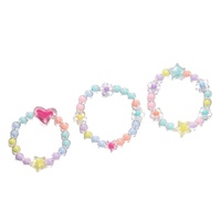 Kit de Fabricación de Pulseras con Cuentas Acrílicas, Cuentas Coloridas Transparentes en Forma de Corazón, Estrella y Flor, Kit de Manualidades para Niñas
