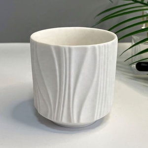Empty Embossed Surface Textured Vintage Home Decor Ceramic Candle Jar Unique Matte Clay Candle Vessel Container - Product Image 2